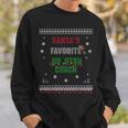 Santa's Favorite Jiu Jitsu Coach Ugly Sweater Christmas Sweatshirt Gifts for Him