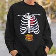 Skeleton Burger Halloween Foodie Scary Food Lover Hamburger Sweatshirt Gifts for Him