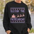Sleigh The Patriarchy Feminist Ugly Christmas Sweater Meme Sweatshirt Gifts for Him