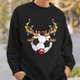 Soccer Ball Reindeer Christmas Pajama X-Mas Lights Sport Sweatshirt Gifts for Him