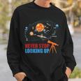 Solar System Planets Never Stop Looking Up Astronomy Boys Sweatshirt Gifts for Him