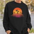 Sunset Beach Silhouette Tropical Palm Tree Sunny Lover Gift Sweatshirt Gifts for Him