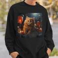 Suphalak Cat 4Th Of July Red Fireworks Star Pillow Graphic Sweatshirt Gifts for Him