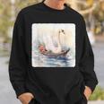 Swan Riding A Paddle Boat Concept Of Swan Using Paddle Boat Sweatshirt Gifts for Him