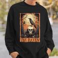 Tarot Card The Raven Crow Skull Spooky Halloween Sweatshirt Gifts for Him