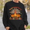 Thankful Grateful Blessed Thanksgiving Turkey Leopard Print Sweatshirt Gifts for Him