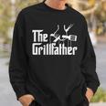 The Grillfather Bbq Grill & Smoker Barbecue Chef Sweatshirt Gifts for Him