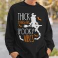 Thick Thighs Spooky Vibes Pretty Eyes Witch Halloween Party Sweatshirt Gifts for Him