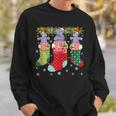 Three Hippo In Socks Ugly Christmas Sweater Party Sweatshirt Gifts for Him