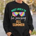 Tie Dye Most Likely To Be Snacking All Summer Sweatshirt Gifts for Him