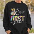 Tie Dye Peace Out 1St Grade Last Day Of School Leopard Sweatshirt Gifts for Him