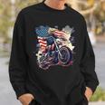 Too Cool To Rule Patriotic Bald Eagle Biker American Flag Patriotic Funny Gifts Sweatshirt Gifts for Him