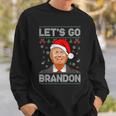 Trump Ugly Christmas Sweater Let's Go Bradon Meme Xmas Sweatshirt Gifts for Him