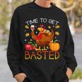 Turkey Time To Get Basted Retro Happy Thanksgiving Women Sweatshirt Gifts for Him
