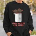 Two Moles Per Liter Chemistry Science Sweatshirt Gifts for Him