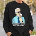 Two Scoops Short Of A Full Cone Funny Biden Eating Ice Cream Sweatshirt Gifts for Him
