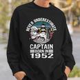 Never Underestimate Captain Born In 1952 Captain Sailing Sweatshirt Gifts for Him