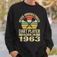 Never Underestimate Dart Player Born In 1963 Dart Darts Sweatshirt Gifts for Him