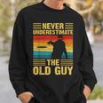 Never Underestimate The Old Guy Disc Golf Vintage Sweatshirt Gifts for Him