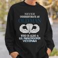 Never Underestimate Us Paratrooper Veteran Father's Day Xmas Sweatshirt Gifts for Him
