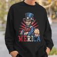 Usa 4Th Of July Abraham Lincoln Funny Workout Muscles Sweatshirt Gifts for Him