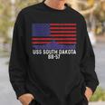 Uss South Dakota Bb57 Battleship Vintage American Flag Sweatshirt Gifts for Him