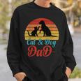 Vintage Cat And Dog Dad Owner Funny Father Daddy Pet Animal Sweatshirt Gifts for Him
