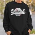 Vintage Cincinnati Graphic Funny Baseball Lover Player Retro Sweatshirt Gifts for Him