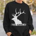 Vintage Elkaholic Funny Elk Hunter Elk-Aholic Distressed Sweatshirt Gifts for Him