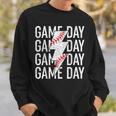 Vintage Game Day Fathers Day Lightning Bolt Baseball Sport Sweatshirt Gifts for Him