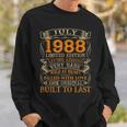 Vintage July 1988 32 Years Old 32Nd Birthday Gifts Sweatshirt Gifts for Him