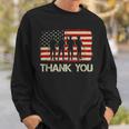 Vintage Old American Flag Patriotic Thank You Veterans 292 Sweatshirt Gifts for Him