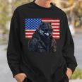 Vintage Patriotic Biker Wolf Shades Rustic American Flag Usa Sweatshirt Gifts for Him