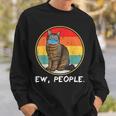 Vintage Pixiebob Ew People Cat Wearing Face Mask Sweatshirt Gifts for Him
