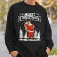 Vintage Retro Merry Christmas Santa Claus Pajama Family Sweatshirt Gifts for Him