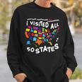 I Visited All 50 States Us Map Travel Challenge Sweatshirt Gifts for Him