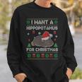 I Want A Hippopotamus For Christmas Ugly Xmas Sweater Hippo Sweatshirt Gifts for Him
