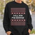 Will Run For Eggnog Ugly Christmas Sweater Running Sweatshirt Gifts for Him