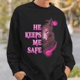Wolf He Keeps Me Safe - She Keeps Me Wild Gifts For Wolf Lovers Funny Gifts Sweatshirt Gifts for Him
