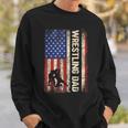 Wrestling Dad Usa American Flag Wrestle Men Fathers Day Sweatshirt Gifts for Him