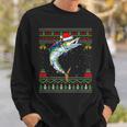 Xmas Lights Ugly Sweater Style Santa Wahoo Fish Christmas Sweatshirt Gifts for Him