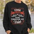 York Blood Runs Through My Veins Family Christmas Sweatshirt Gifts for Him