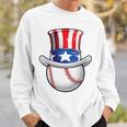 Baseball Uncle Sam4Th Of July Boys American Flag Sweatshirt Gifts for Him