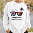 Beach Happines Comes In Waves Surfing Lover Sunglasses Sweatshirt Gifts for Him