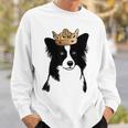 Border Collie Dog Wearing Crown Sweatshirt Gifts for Him