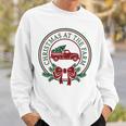 Christmas At The Farm Red Truck Xmas Tree Country Farmhouse Sweatshirt Gifts for Him