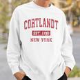 Cortlandt New York Ny Vintage Sports Red Sweatshirt Gifts for Him