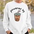 Cute Bubble Tea Boba Milk Tea Graphic Powered By Bubble Tea Sweatshirt Gifts for Him