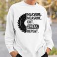 Funny Dad Measure Cut Swear Repeat Handyman Father DaySweatshirt Gifts for Him