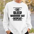 Eat Sleep Warrior Cat Repeat Amazing Cat Lover Sweatshirt Gifts for Him